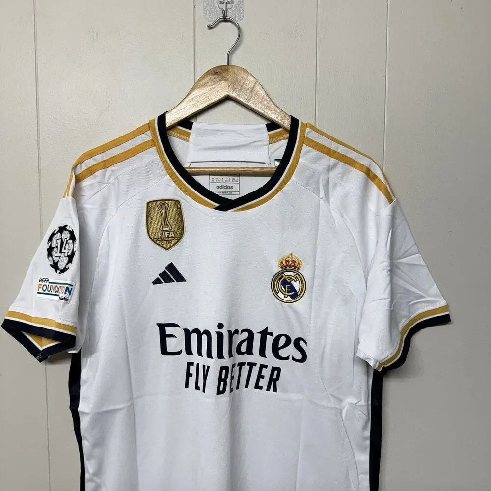 Adidas Real Madrid 23/24 Home Jersey Vini Jr #7 FIFA Patch Slim Fit Men XL NWT